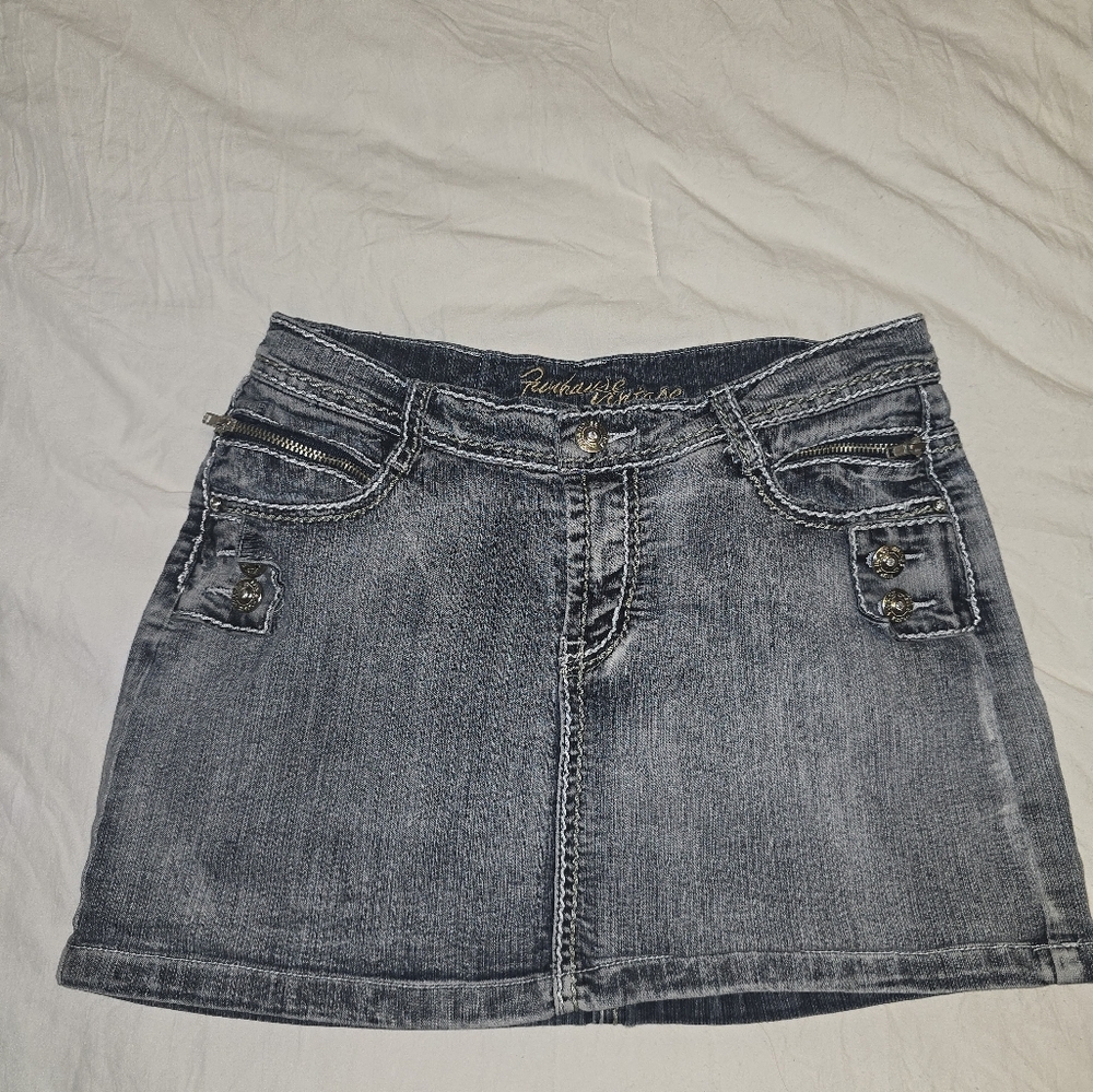 FunHouse Vintage Stonewash Denim Mini Skirt, Size 5